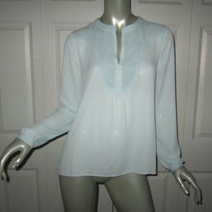 HD IN PARIS Anthro Blue Long Sleeve Hi-Lo Blouse
